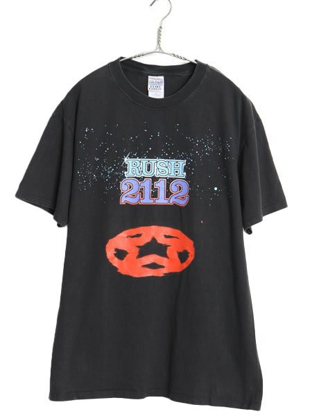 00s ラッシュ 2112 イラスト プリント Tシャツ メンズ M / 古着 オールド グラフィック アート ヘビーウェイト ロック バンド プログレ 黒