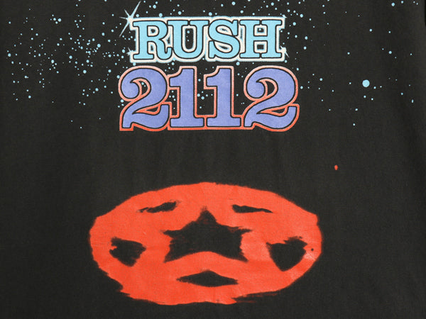 00s ラッシュ 2112 イラスト プリント Tシャツ メンズ M / 古着 オールド グラフィック アート ヘビーウェイト ロック バンド プログレ 黒
