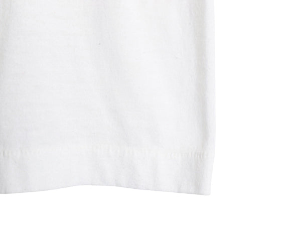 70s USA製 2段 フロッキー プリント リンガー Tシャツ メンズ レディース L 小さめ M 程 ヴィンテージ シングルステッチ モノトーン 黒 白
