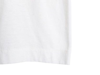 70s USA製 2段 フロッキー プリント リンガー Tシャツ メンズ レディース L 小さめ M 程 ヴィンテージ シングルステッチ モノトーン 黒 白