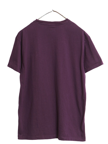 00s ポロ ラルフローレン 半袖 Tシャツ メンズ S 古着 オールド コットン シングルステッチ ワンポイント カットソー シンプル トップス 紫