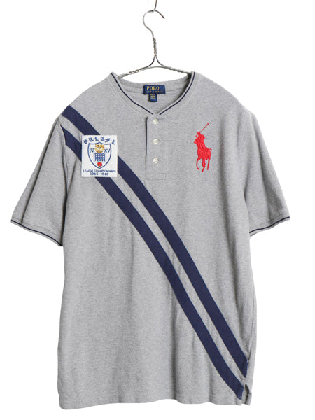 ビッグポニー ポロ ラルフローレン ヘンリーネック 鹿の子 半袖 Tシャツ ボーイズ XL メンズ S 程/ ポロシャツ 素材 カットソー ツートン