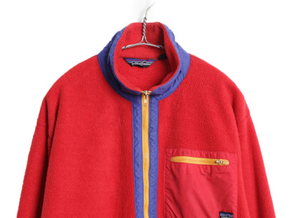 80s USA製 ★ パタゴニア ハーフジップ フリース ジャケット メンズ M / ヴィンテージ ハイネック プルオーバー アウトドア ジャンパー 赤 