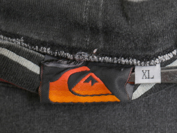 80s USA製 ☆ クイックシルバー モックネック 半袖 Tシャツ メンズ XL 古着 ヴィンテージ 旧タグ ヘビーウェイト オールド サーフ ロゴ刺繍
