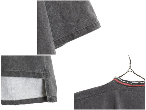 80s USA製 ☆ クイックシルバー モックネック 半袖 Tシャツ メンズ XL 古着 ヴィンテージ 旧タグ ヘビーウェイト オールド サーフ ロゴ刺繍
