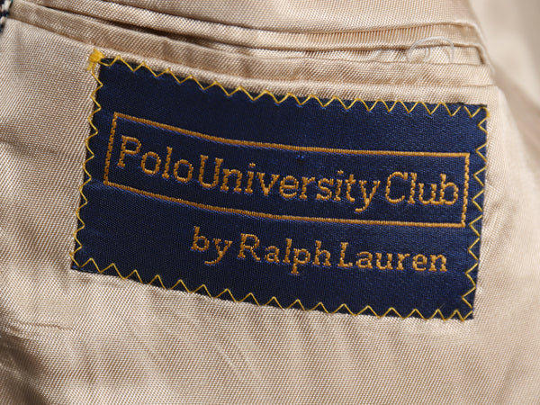 90s USA製 POLO UNIVERSITY CLUB ラルフローレン テーラード ジャケット メンズ XL 程/ オールド ポロ ブレザー リネン ウール チェック