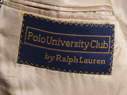 90s USA製 POLO UNIVERSITY CLUB ラルフローレン テーラード ジャケット メンズ XL 程/ オールド ポロ ブレザー リネン ウール チェック
