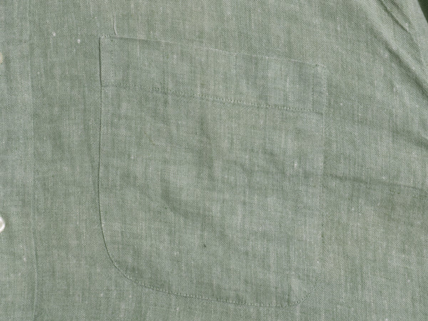 ブルックスブラザーズ 長袖 ボタンダウン シャツ メンズ XL / 100% アイリッシュ リネン 高級 長袖シャツ 大きいサイズ シンプル グリーン