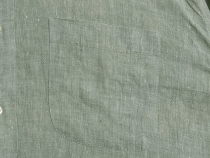 ブルックスブラザーズ 長袖 ボタンダウン シャツ メンズ XL / 100% アイリッシュ リネン 高級 長袖シャツ 大きいサイズ シンプル グリーン