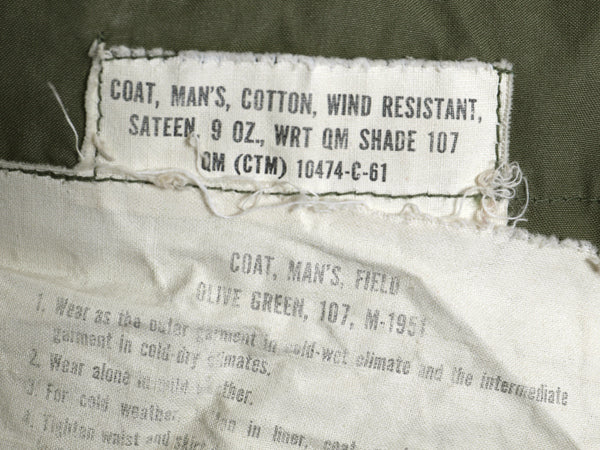 60s 米軍実物 US ARMY M-51 フィールド ジャケット SMALL REGULAR / 古着 61年製 ヴィンテージ ミリタリー 軍物 M51 ブルゾン ジャンパー