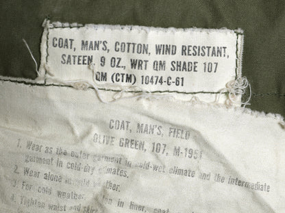 60s 米軍実物 US ARMY M-51 フィールド ジャケット SMALL REGULAR / 古着 61年製 ヴィンテージ ミリタリー 軍物 M51 ブルゾン ジャンパー