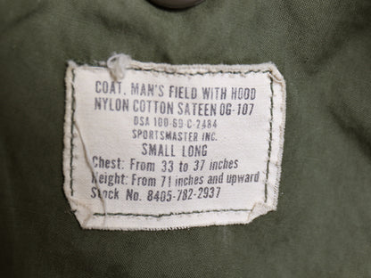 60s 米軍実物 US ARMY M-65 フィールド ジャケット SMALL LONG ヴィンテージ 69年製 ミリタリー 2nd アルミ 軍物 M65 ジャンパー ブルゾン