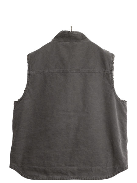 US企画 カーハート モックネック ダック ベスト メンズ XL / 裏 ボア パイル フリース フルジップ ワーク 重ね着 前開き 大きいサイズ 濃灰