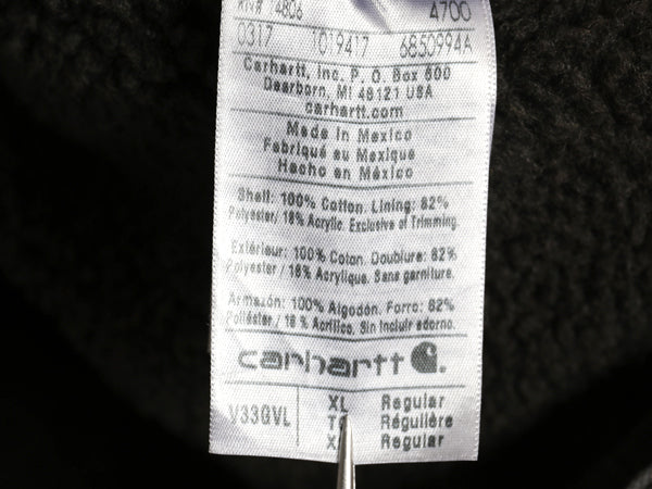 US企画 カーハート モックネック ダック ベスト メンズ XL / 裏 ボア パイル フリース フルジップ ワーク 重ね着 前開き 大きいサイズ 濃灰