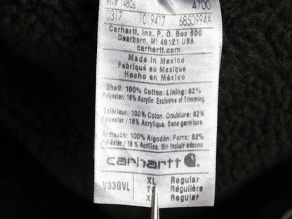 US企画 カーハート モックネック ダック ベスト メンズ XL / 裏 ボア パイル フリース フルジップ ワーク 重ね着 前開き 大きいサイズ 濃灰