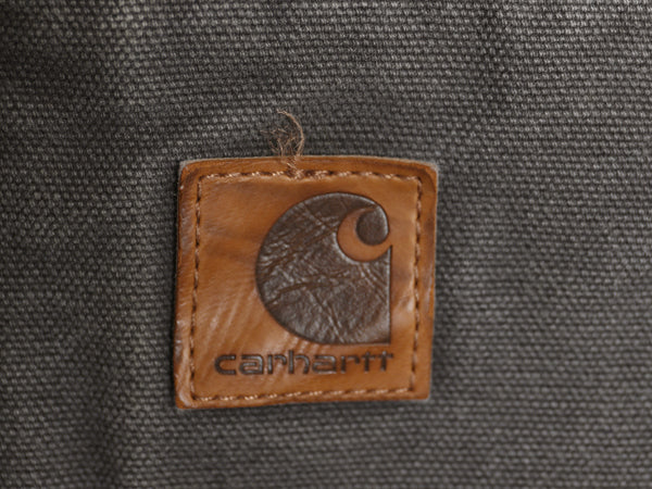 US企画 カーハート モックネック ダック ベスト メンズ XL / 裏 ボア パイル フリース フルジップ ワーク 重ね着 前開き 大きいサイズ 濃灰