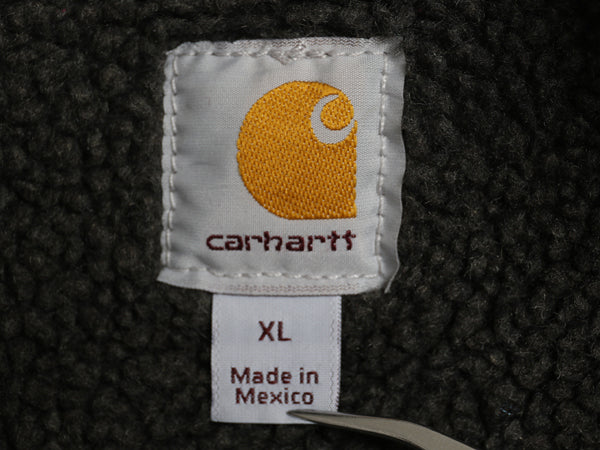 US企画 カーハート モックネック ダック ベスト メンズ XL / 裏 ボア パイル フリース フルジップ ワーク 重ね着 前開き 大きいサイズ 濃灰