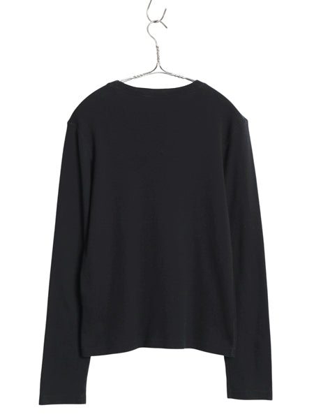 ラルフローレン 長袖 Tシャツ レディース L / ポロ スポーツ ロンT コットン ストレッチ リブ編み カットソー ロングスリーブ きれいめ 黒