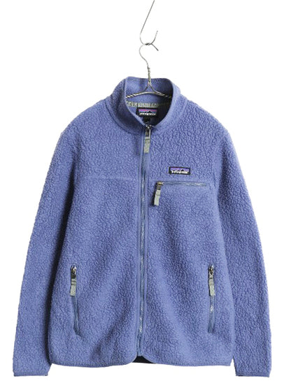 パタゴニア レトロ パイル フリース ジャケット レディース S 古着 22年製 アウトドア フルジップ ブルゾン ハイネック ボア ワンポイント