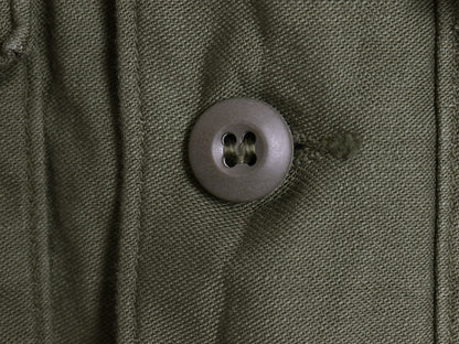 70s 米軍実物 US ARMY コットン サテン ユーティリティ シャツ M / ヴィンテージ 70年製 OG107 シャツ袖 2nd 3rd 軍物 ミリタリー カーキ