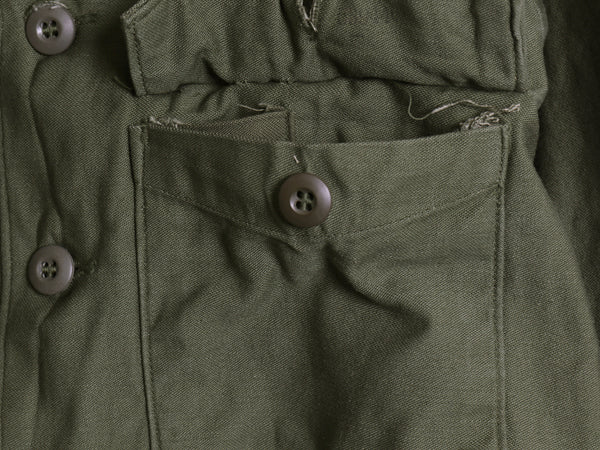 70s 米軍実物 US ARMY コットン サテン ユーティリティ シャツ M / ヴィンテージ 70年製 OG107 シャツ袖 2nd 3rd 軍物 ミリタリー カーキ
