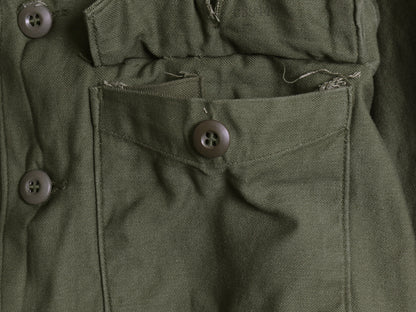 70s 米軍実物 US ARMY コットン サテン ユーティリティ シャツ M / ヴィンテージ 70年製 OG107 シャツ袖 2nd 3rd 軍物 ミリタリー カーキ