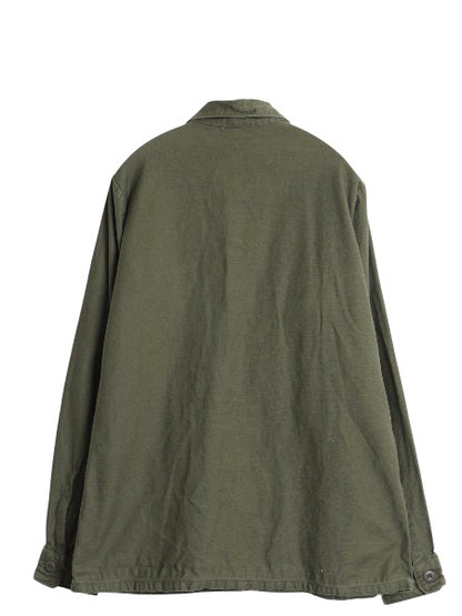 70s 米軍実物 US ARMY コットン サテン ユーティリティ シャツ M / ヴィンテージ 70年製 OG107 シャツ袖 2nd 3rd 軍物 ミリタリー カーキ