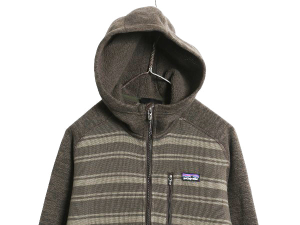 パタゴニア ベターセーター フリース フーディ メンズ М 古着 13年製 ジャケット フルジップ パーカー ボーダー ジャンパー ワンポイント