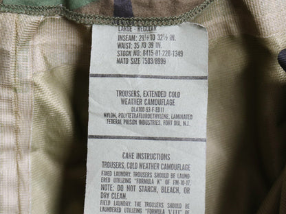 デッドストック 90s 米軍実物 US ARMY ウッドランド カモ オーバー パンツ LARGE REGULAR / ECWCS ゴアテックス ミリタリー ナイロン 迷彩