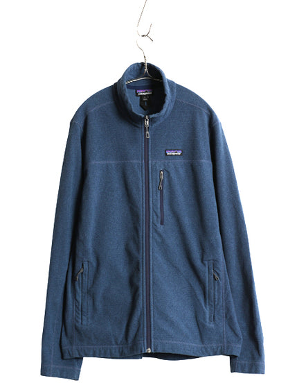 パタゴニア オークス ジャケット メンズ L 15年製 フリース フルジップ ブルゾン ハイネック アウトドア ワンポイント ジャンパー 杢ブルー