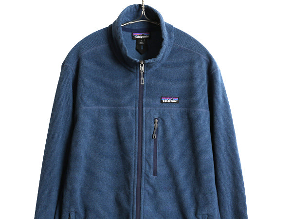 パタゴニア オークス ジャケット メンズ L 15年製 フリース フルジップ ブルゾン ハイネック アウトドア ワンポイント ジャンパー 杢ブルー