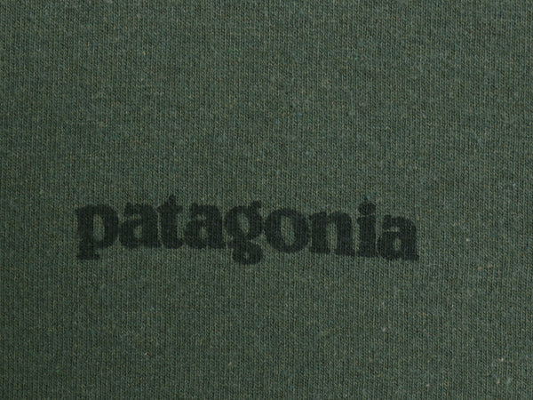 パタゴニア 両面 プリント 長袖 Tシャツ メンズ M 18年製 アウトドア ロンT ロングスリーブ P6 バックプリント ボックスロゴ カットソー 緑