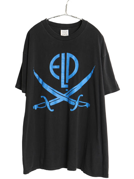 90s USA製 エマーソン レイク アンド パーマー ツアー プリント Tシャツ XL オールド 当時物 オフィシャル バンド ロック 大きいサイズ 黒