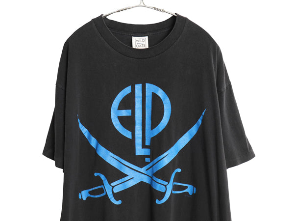 90s USA製 エマーソン レイク アンド パーマー ツアー プリント Tシャツ XL オールド 当時物 オフィシャル バンド ロック 大きいサイズ 黒