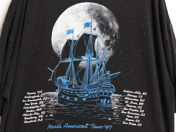 90s USA製 エマーソン レイク アンド パーマー ツアー プリント Tシャツ XL オールド 当時物 オフィシャル バンド ロック 大きいサイズ 黒