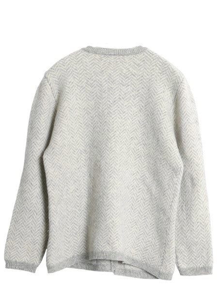 90s ブルックスブラザーズ ウール ニット カーディガン レディース M 程 オールド セーター ヘリンボーン ポケット付き 羽織り 前開き 丸襟