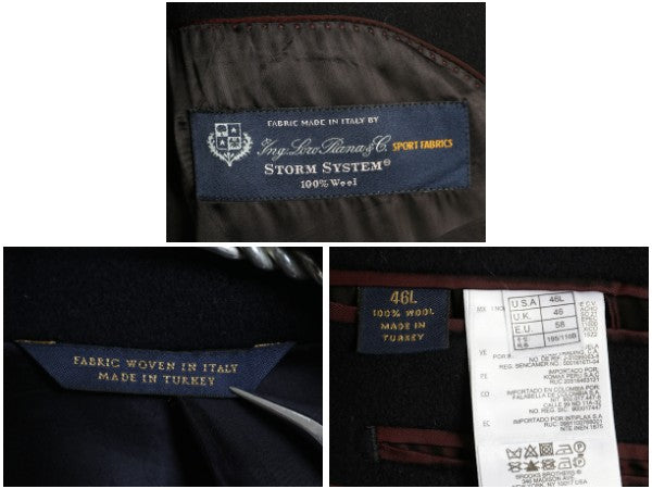 ブルックスブラザーズ ロロピアーナ チェスター コート メンズ XL 程 ロングコート 高級素材 ウール テーラード トラッド 大きいサイズ 紺