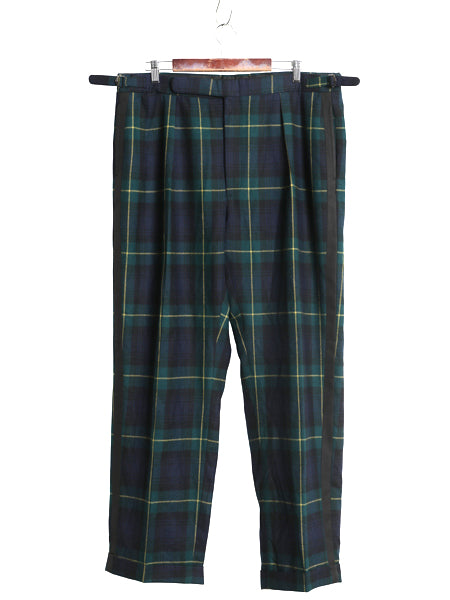 80s ポロ ラルフローレン ウール スラックス パンツ メンズ 実寸 39 31 / ヴィンテージ ブラックウォッチ チェック ツータック ストレート