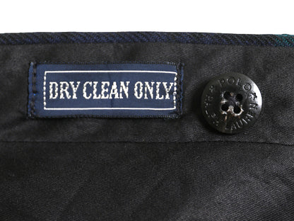 80s ポロ ラルフローレン ウール スラックス パンツ メンズ 実寸 39 31 / ヴィンテージ ブラックウォッチ チェック ツータック ストレート