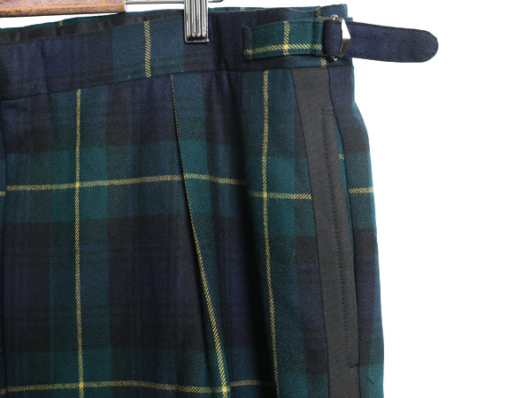 80s ポロ ラルフローレン ウール スラックス パンツ メンズ 実寸 39 31 / ヴィンテージ ブラックウォッチ チェック ツータック ストレート