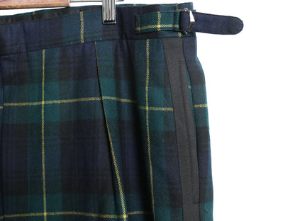 80s ポロ ラルフローレン ウール スラックス パンツ メンズ 実寸 39 31 / ヴィンテージ ブラックウォッチ チェック ツータック ストレート