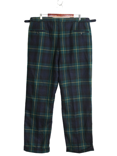 80s ポロ ラルフローレン ウール スラックス パンツ メンズ 実寸 39 31 / ヴィンテージ ブラックウォッチ チェック ツータック ストレート
