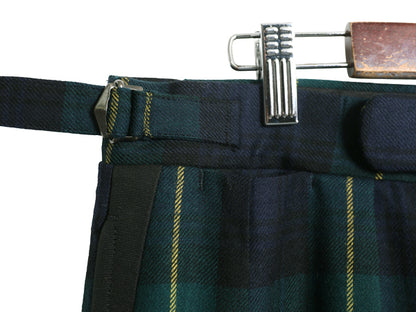 80s ポロ ラルフローレン ウール スラックス パンツ メンズ 実寸 39 31 / ヴィンテージ ブラックウォッチ チェック ツータック ストレート