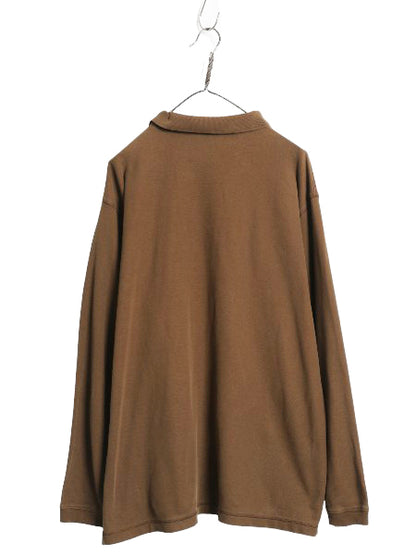 パタゴニア 鹿の子 長袖 ポロシャツ メンズ XL 古着 09年製 長袖シャツ ロングスリーブ オーガニック コットン カットソー 大きいサイズ 茶