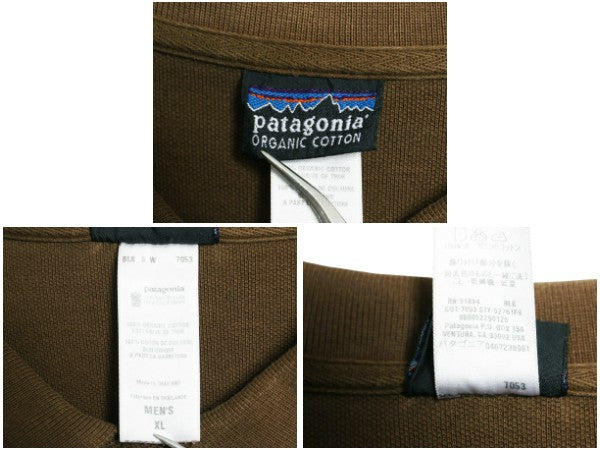 パタゴニア 鹿の子 長袖 ポロシャツ メンズ XL 古着 09年製 長袖シャツ ロングスリーブ オーガニック コットン カットソー 大きいサイズ 茶