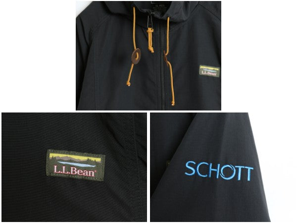 エルエルビーン ナイロン アノラック パーカー ジャケット メンズ XL プルオーバー ハーフジップ マンパ パッカブル ブラック 大きいサイズ