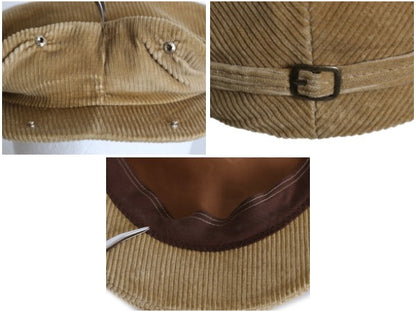 80s カントリー ジェントルマン 太畝 コーデュロイ ハンチング キャップ メンズ レディース フリーサイズ ヴィンテージ  帽子 キャスケット