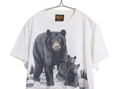 80s USA製 ウールリッチ ベア イラスト プリント Tシャツ メンズ L ヴィンテージ アウトドア アニマル グラフィック シングルステッチ 白