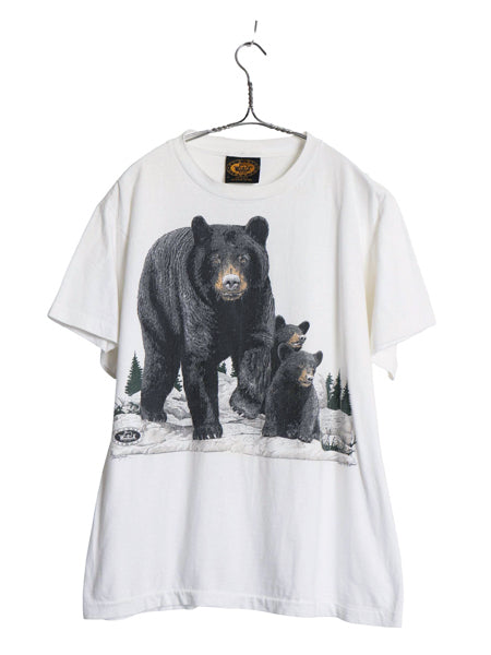 80s USA製 ウールリッチ ベア イラスト プリント Tシャツ メンズ L ヴィンテージ アウトドア アニマル グラフィック シングルステッチ 白