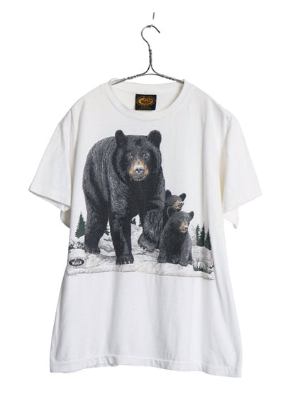 80s USA製 ウールリッチ ベア イラスト プリント Tシャツ メンズ L ヴィンテージ アウトドア アニマル グラフィック シングルステッチ 白